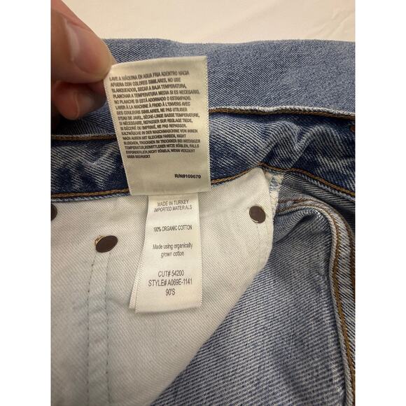 AGOLDE 90s Organic Cotton Distressed Straight Leg High Rise Jeans 27 - Picture 15 of 16